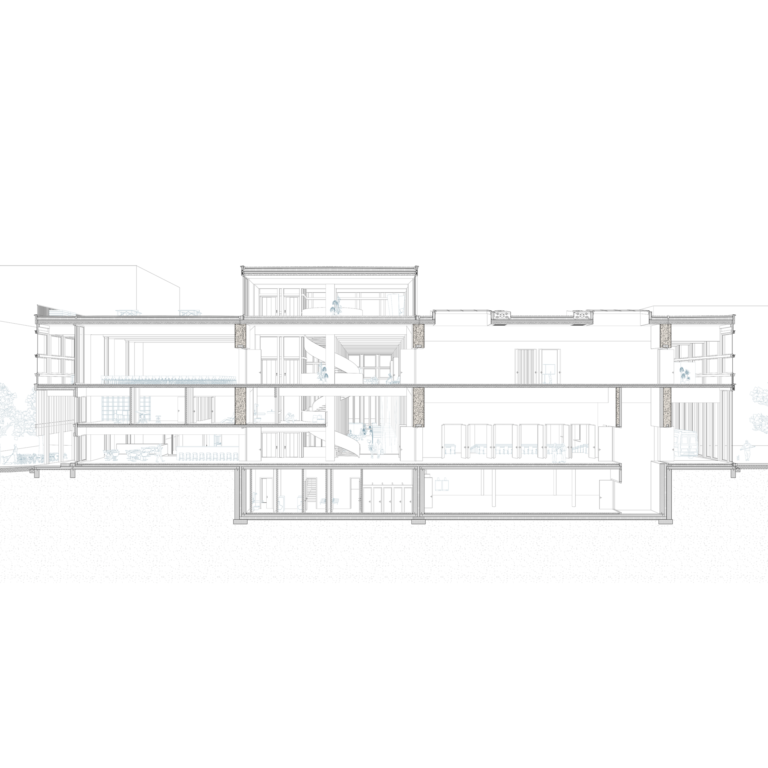 ZHAW, campus états-unis, bachelor thesis, Unicampus, clay, auditorium, perspective section
