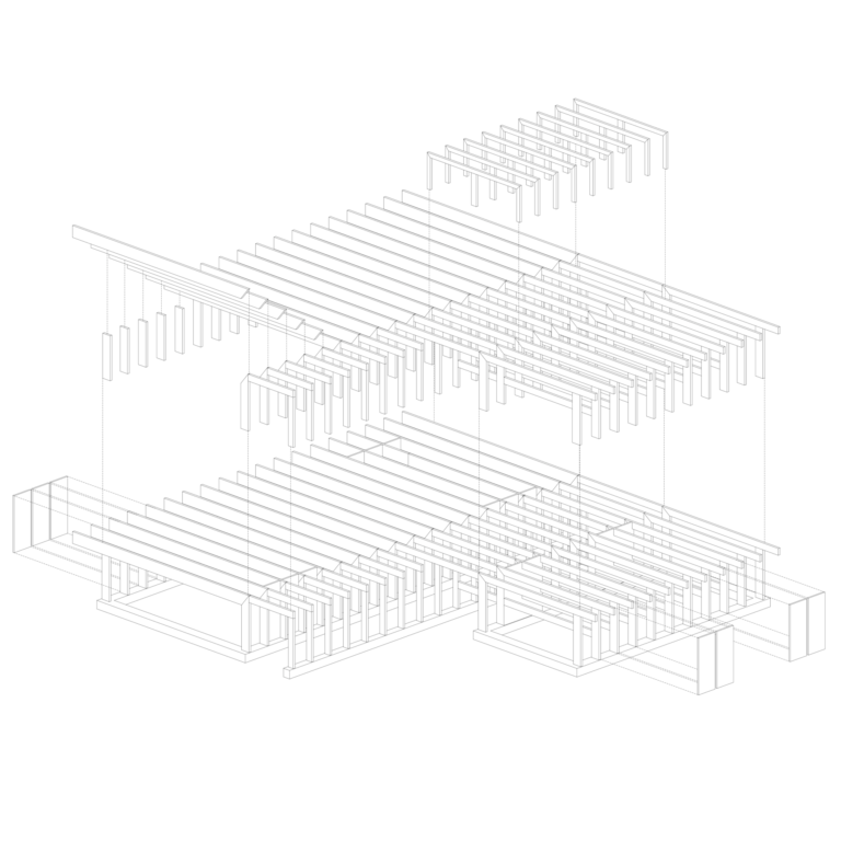 ZHAW, campus états-unis, bachelor thesis, Unicampus, clay, auditorium, Isometry, timber structural design