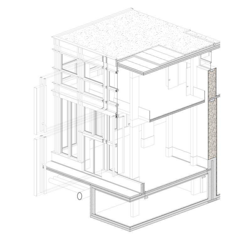 ZHAW, campus états-unis, bachelor thesis, Unicampus, clay, auditorium, Isometric structure of the buffer zone
