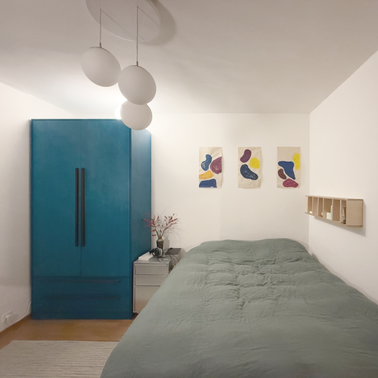 Dominic Deppeler, multiplex, living room, detail, rendering, wardrobe, birch, playwood