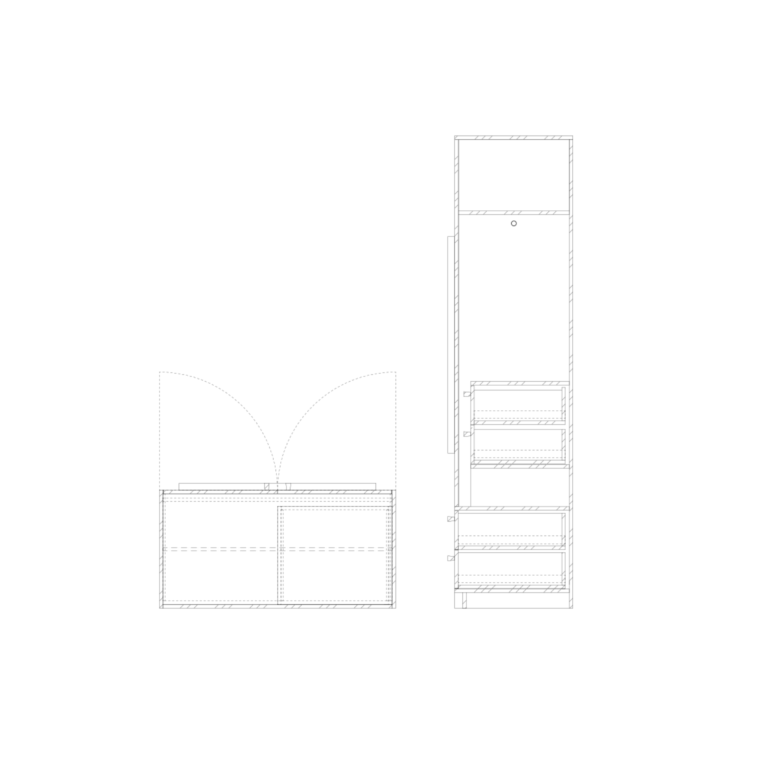 Dominic Deppeler, multiplex, living room, detail, rendering, wardrobe, birch, playwood